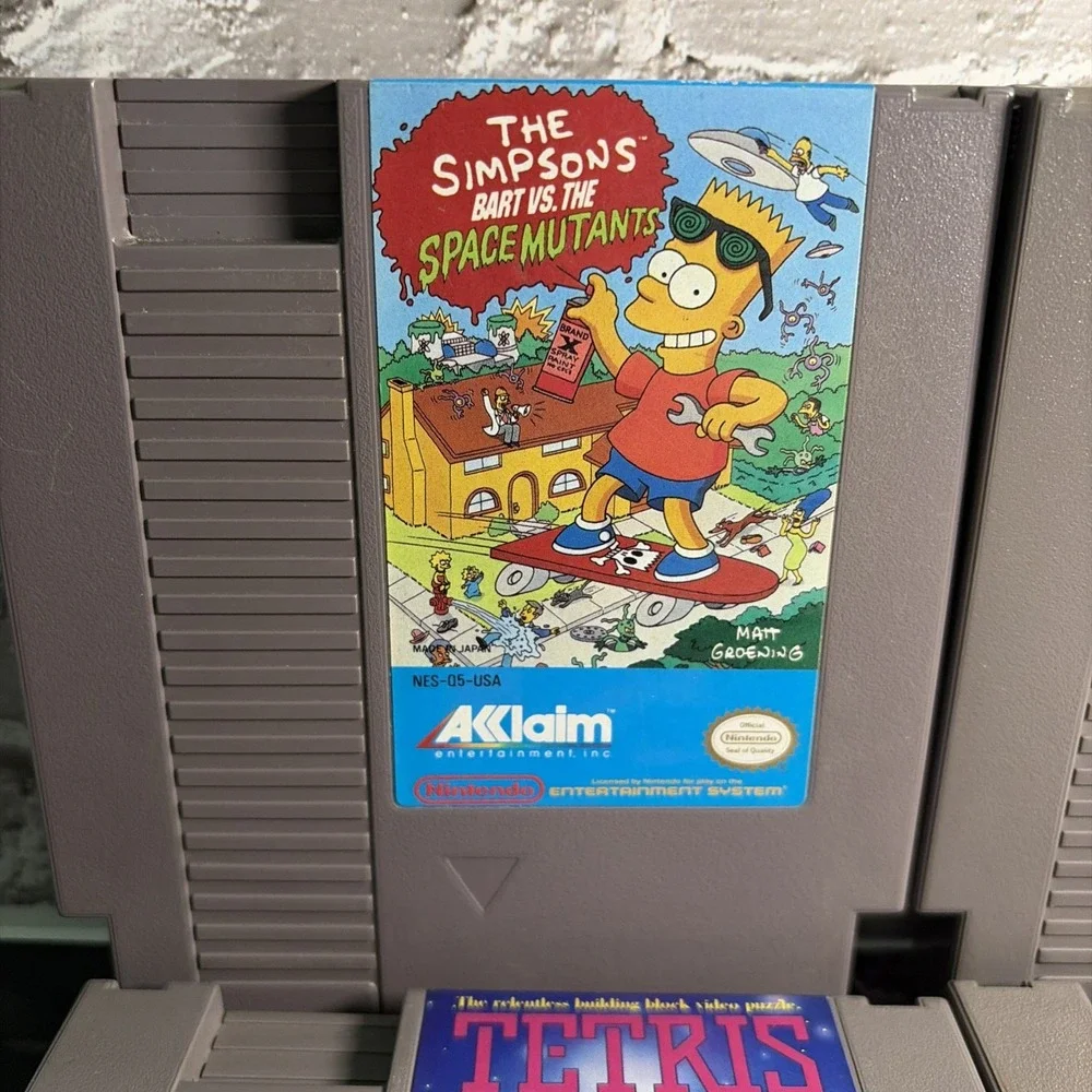 Nintendo NES Lot - Tetris Double Dribble BART Vs Space Mutants Anticipation -T&W